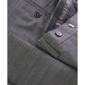 $575 VERSACE COLLECTION -  NWOT -Tonal Gray Stripe Logo Button Dress Pants - 30W